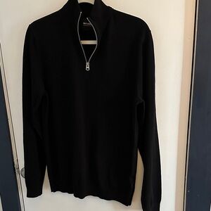 NWT ONLY & SONS Men's Black Zip-Up Sweater